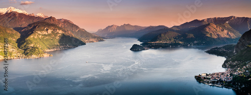 Fotografia, Obraz Panormaic sunset view over Como Lake in Lombardy, Italy