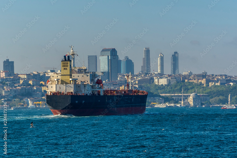 cargo ship in Bosphorus