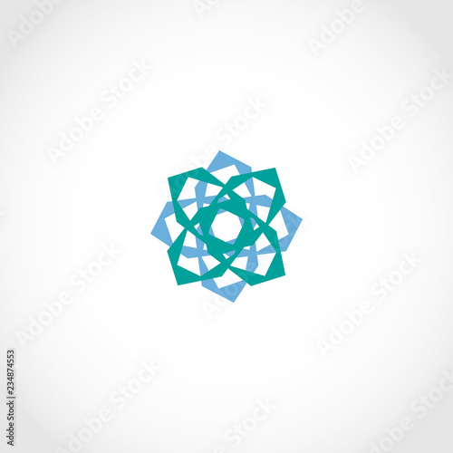 Logo, sign, symbol. Flower molecule. Modern design. Abstract