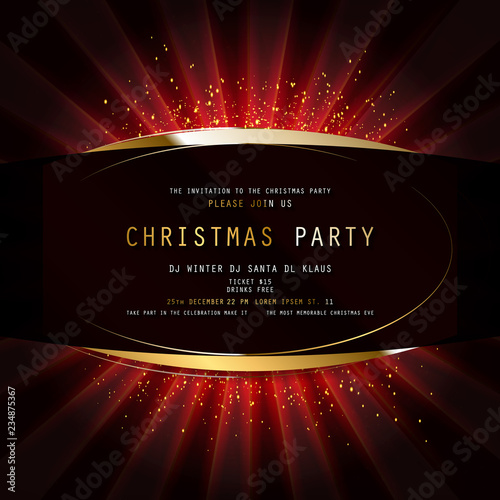 Invitation merry christmas party poster