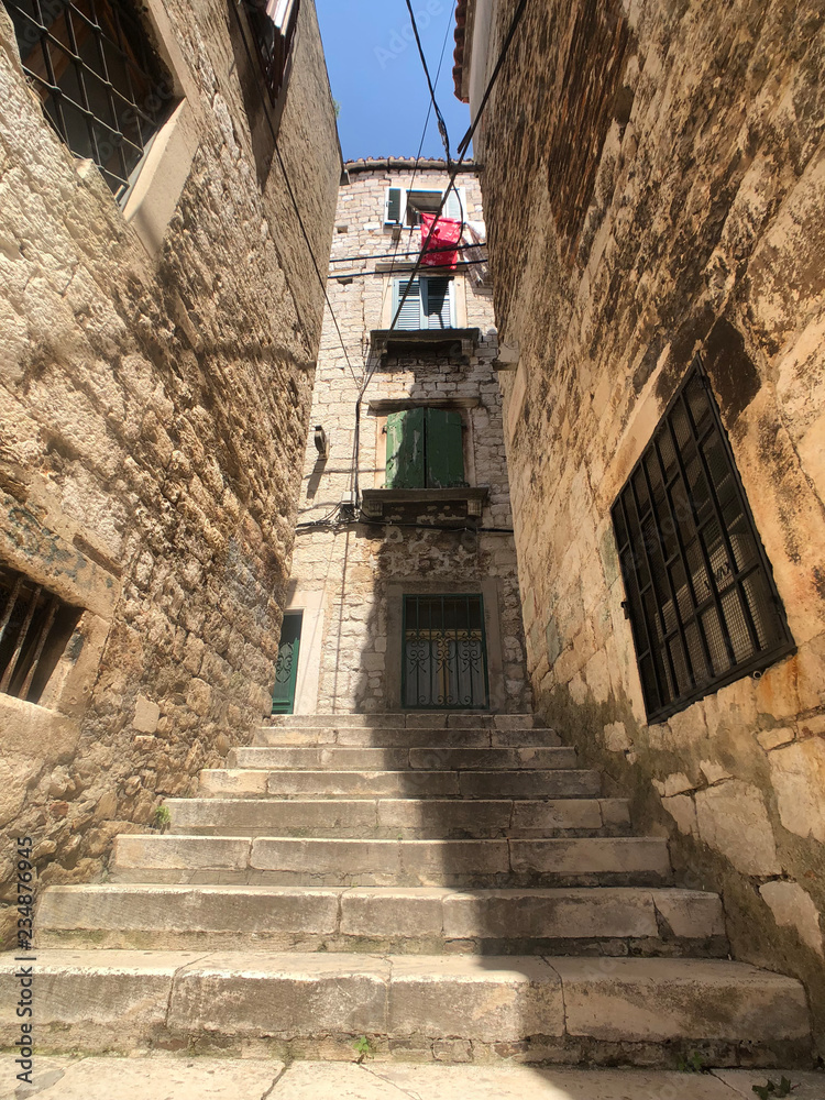 Stairs in the old town of Sibenik
