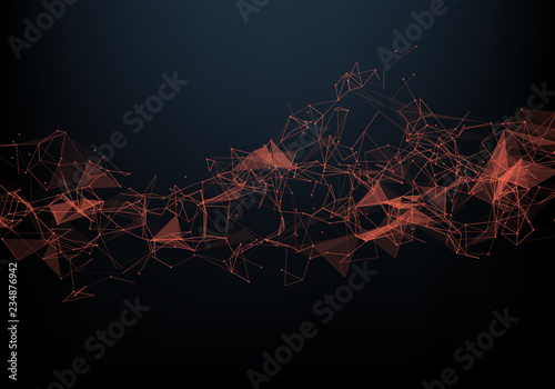 Abstract futuristic background with dots and lines. Vector illustration.