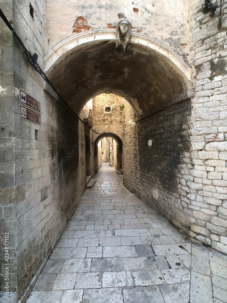 Gate in the old town of Sibenik, Croatia