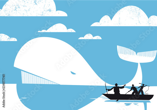 Moby Dick, The White Whale, vector illustration photo