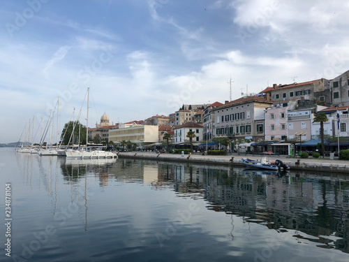 Waterfront in the morning of Sibenik