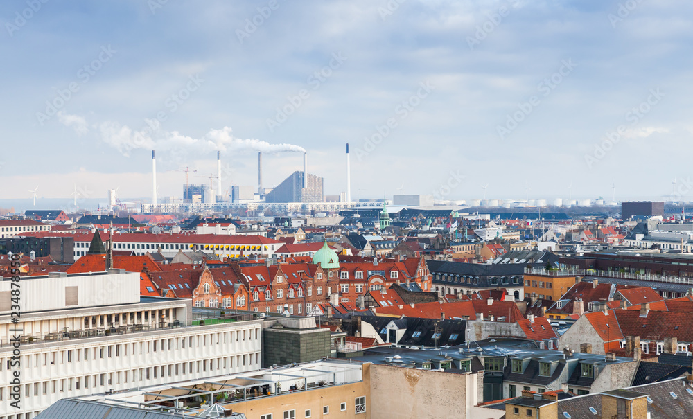 Skyline of Copenhagen city