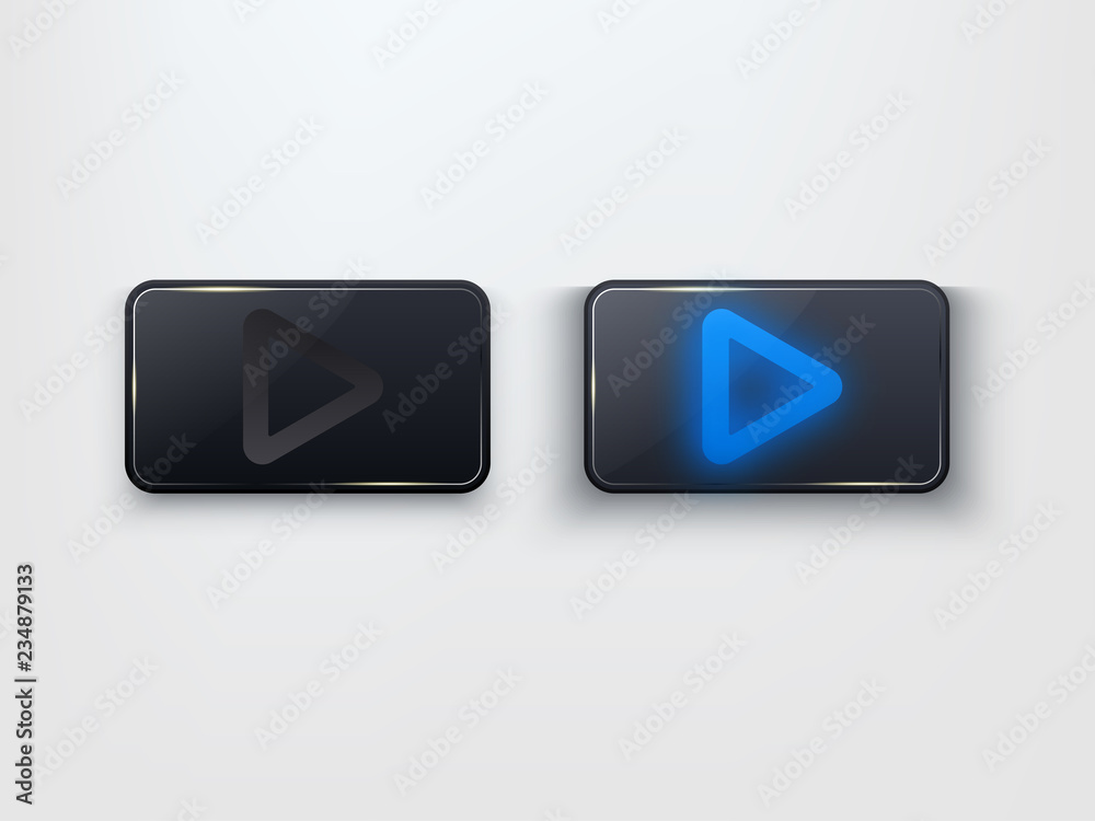 User interface glass On/Off buttons. Design element. User interface glass On/Off buttons. Design element.