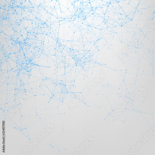 Abstract futuristic background with dots and lines. Vector illustration.
