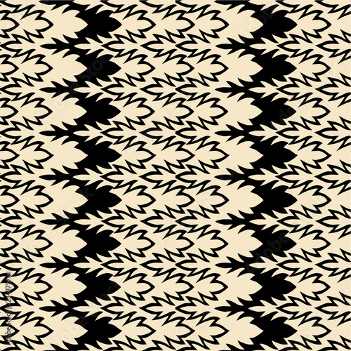 Boho Feathers Seamless Black Texture