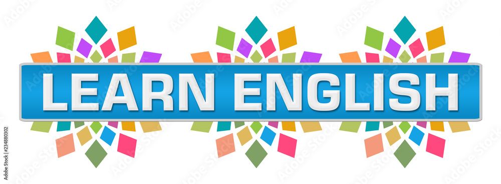 Learn English Colorful Circular Blue Bar 