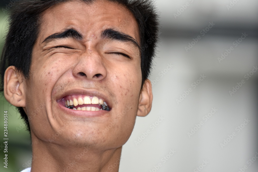 Fototapeta premium Stressful Handsome Asian Adult Male