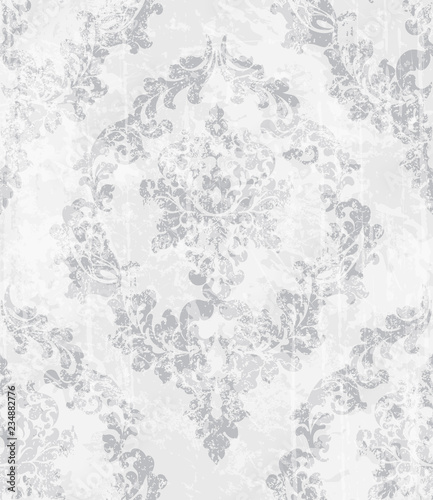 Vintage Baroque ornamented background Vector. Victorian Royal texture. Flower...