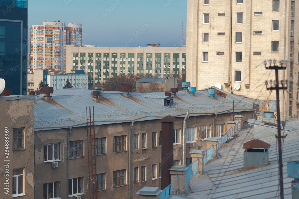 Obraz premium Roofs of city houses