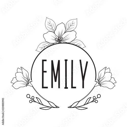 Hand drawn logo collection. Logo design with flowers and beautiful fonts. For designers, florists, Wedding Planner, photographers and other creative professions