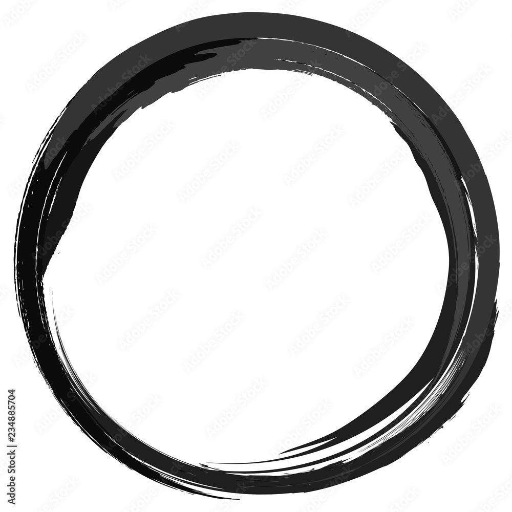 丸 円 黒 筆文字 Stock Vector Adobe Stock