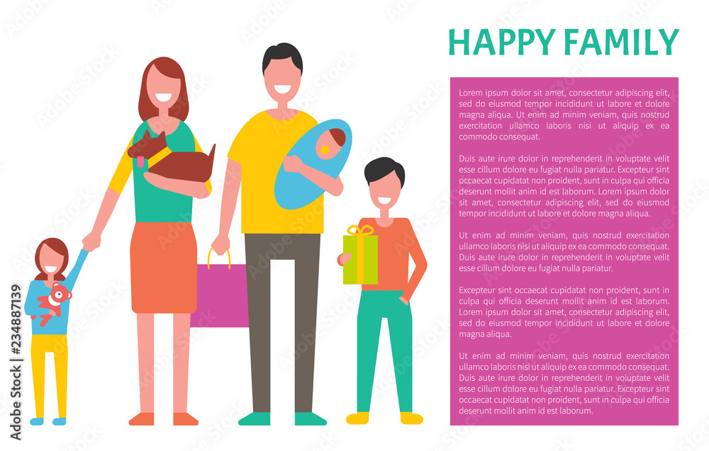 Happy Family Spending Time Together Concept Vector