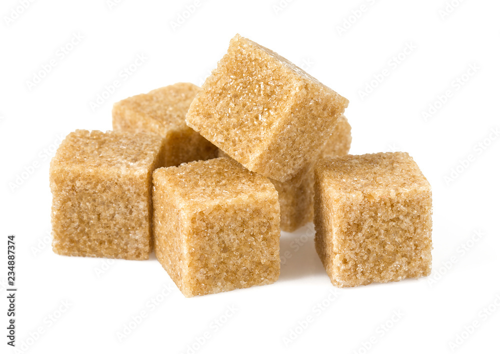 brown sugar cubes isolated on white brown sugar cubes isolated on white