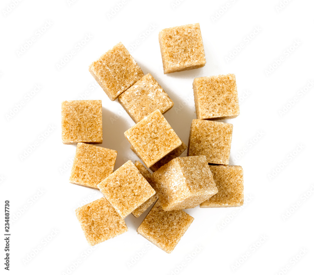 brown sugar cubes isolated on white brown sugar cubes isolated on white