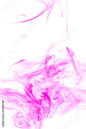 Purple smoke on white background