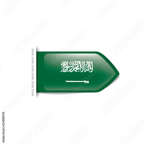 Saudi Arabia flag, vector illustration on a white background