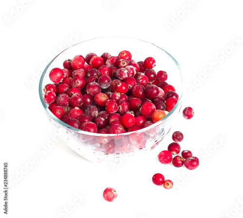 frozen cranberries isolated