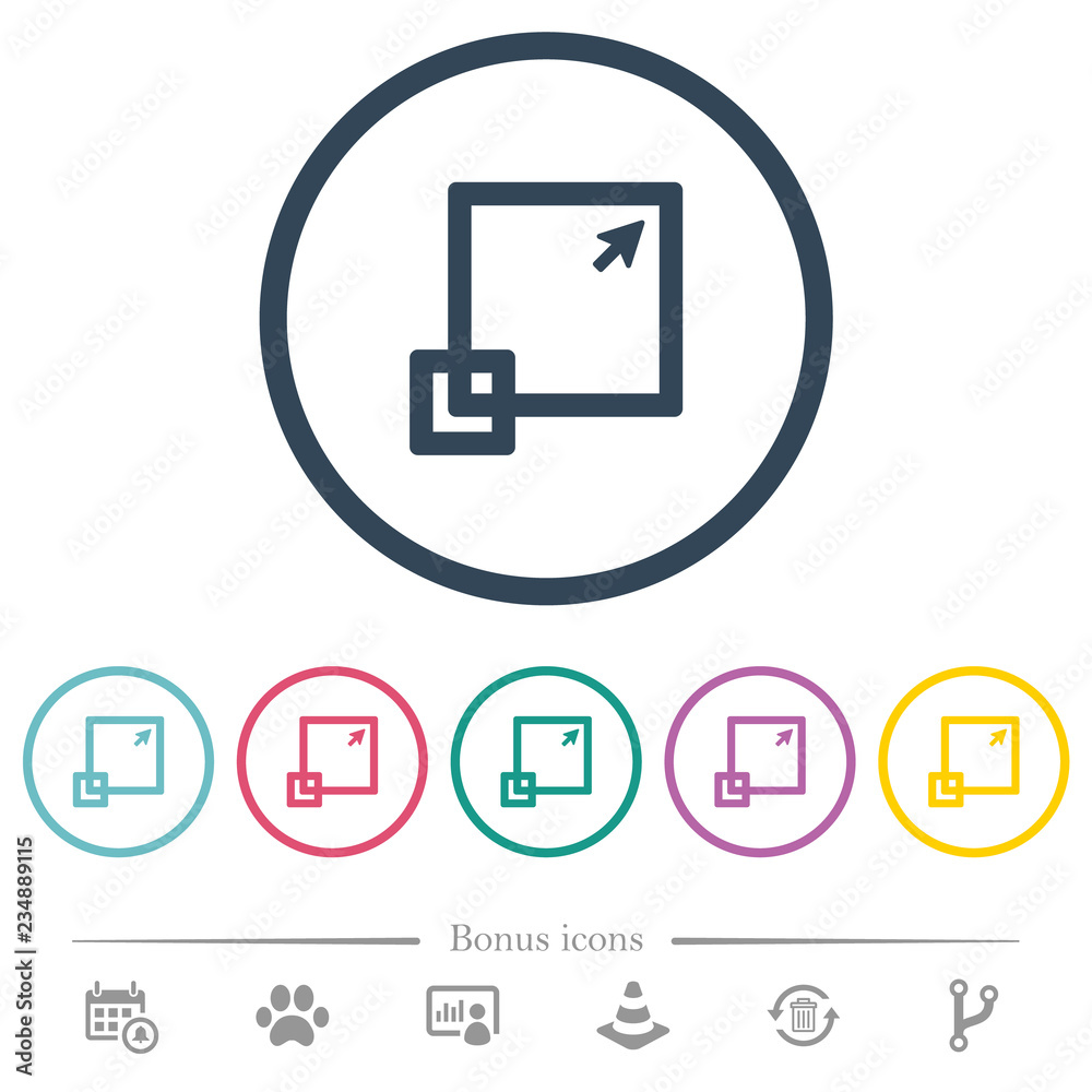 Maximize window flat color icons in round outlines Maximize window flat color icons in round outlines