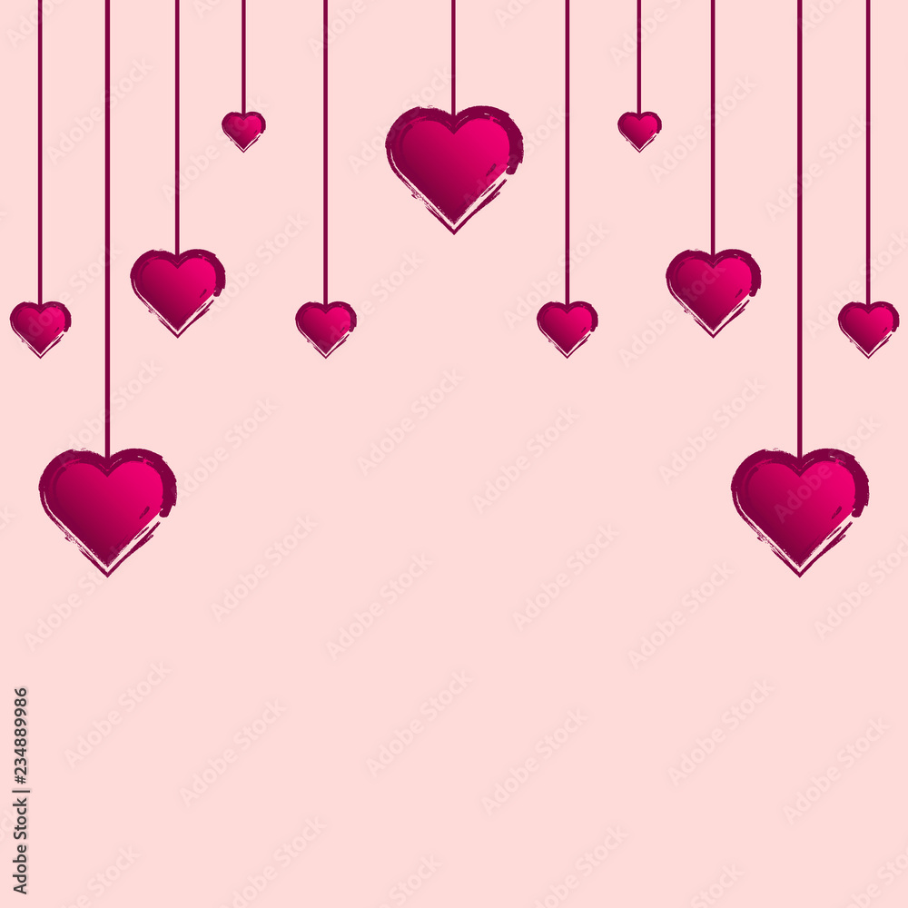 Valentinstag, Herzen hängen von der Decke