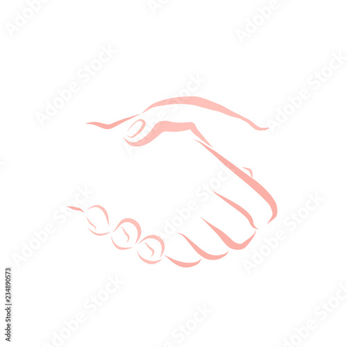 two hands, handshake, contour, friendship and business