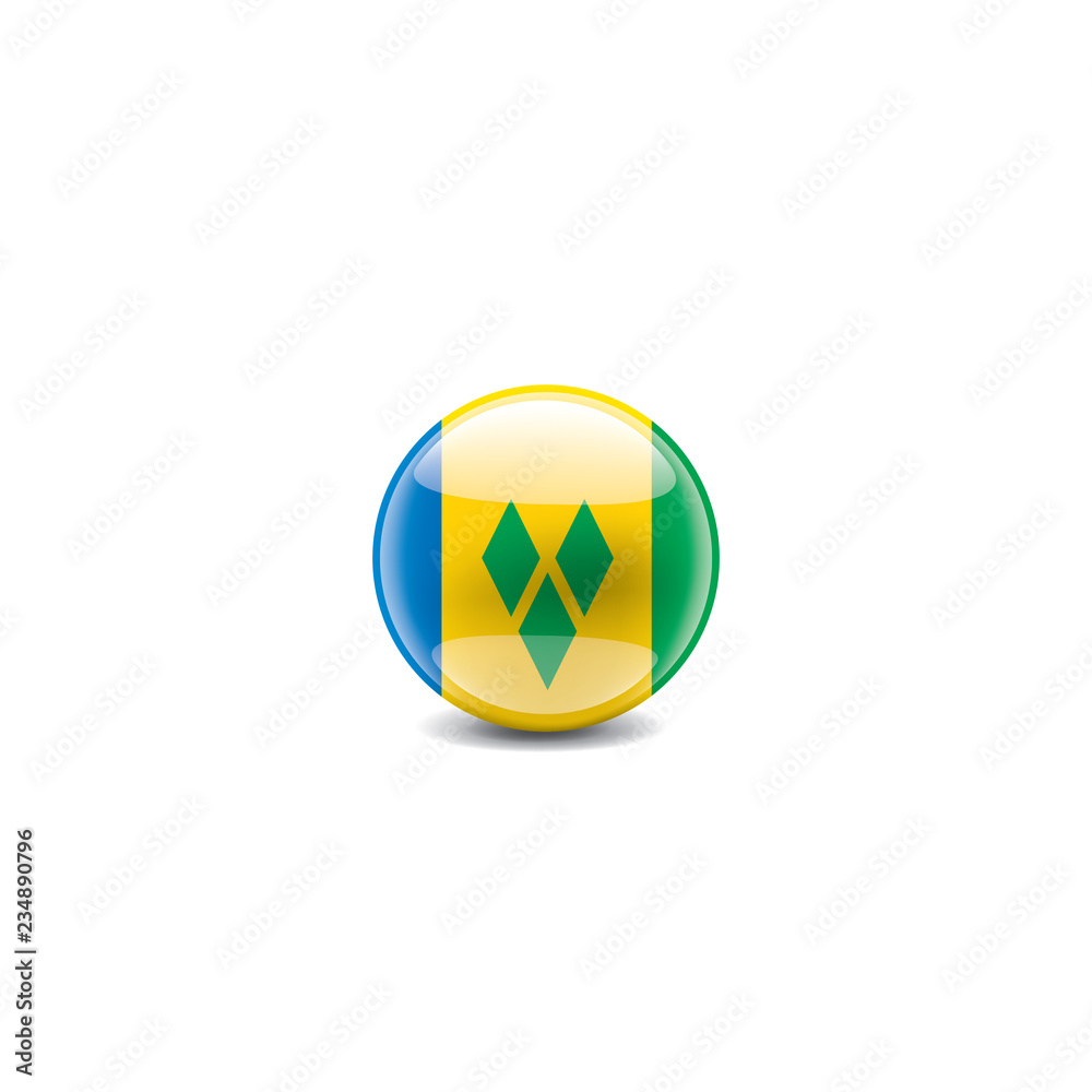 Saint Vincent and the Grenadines flag, vector illustration on a white background Saint Vincent and the Grenadines flag, vector illustration on a white background