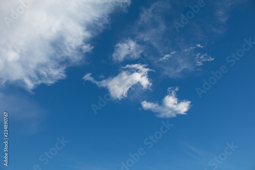 Blue sky with clouds background has space for put text or product