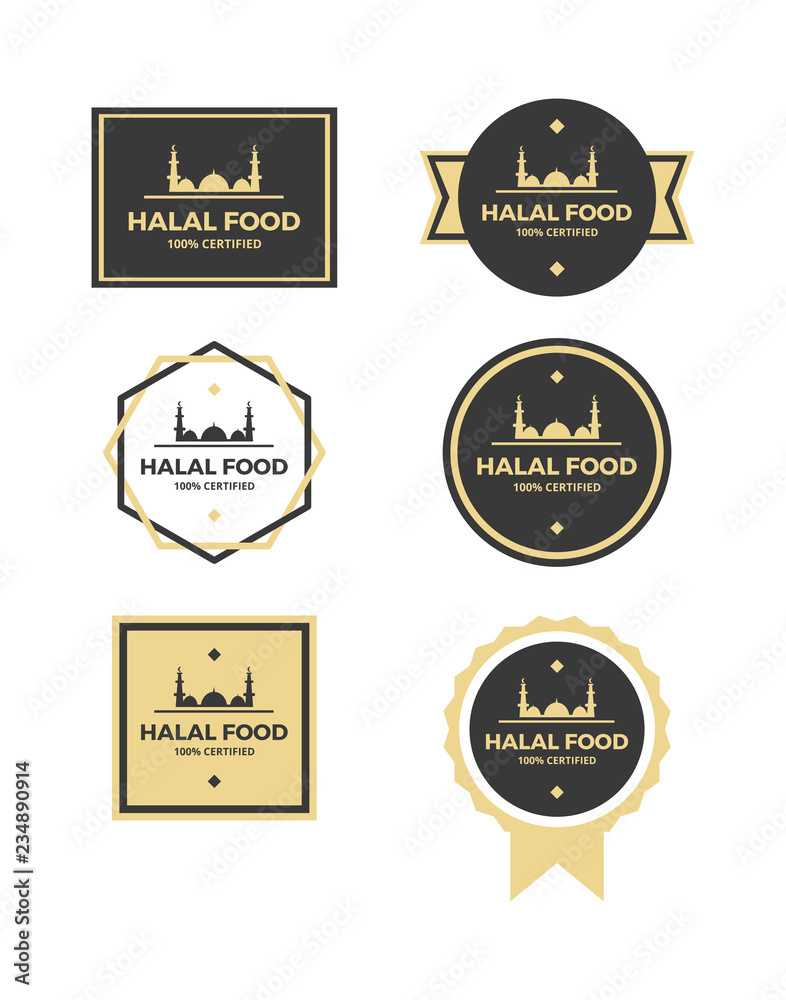 Halal food label, sign, symbol