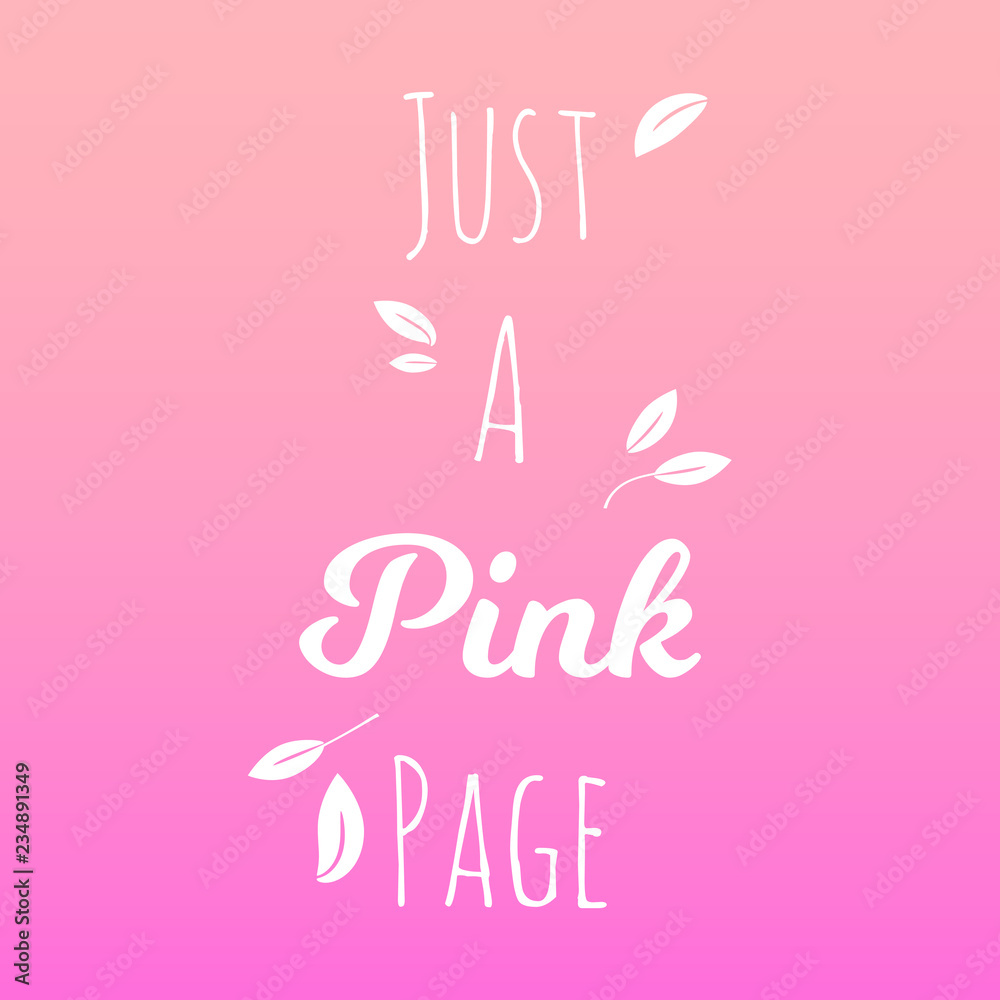 Just a pink page white text on white background vector illustration Just a pink page white text on white background vector illustration