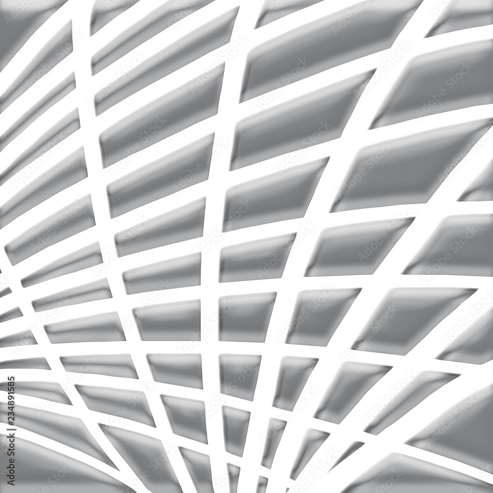 Shiny silver grid on a white background.