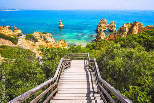 Beautiful bay near Lagos town, Algarve region, Portugal photo