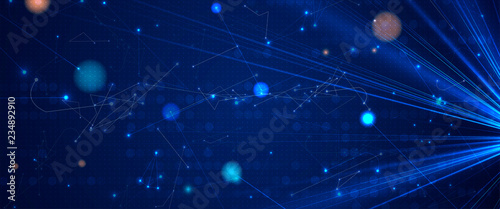 Neural network concept. Connected cells with links. High technology process. Abstract background