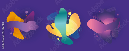 Abstract shape. Isolated gradient form on a purple background. Vector illustration.