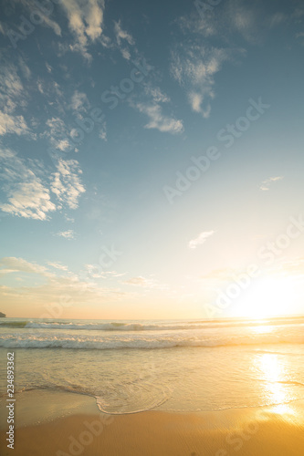 Golden hour on the beach © antonburkhan