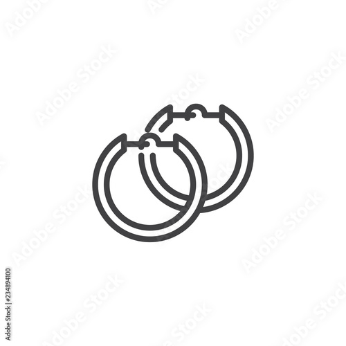 Round earrings outline icon. linear style sign for mobile concept and web design. Jewellery pendants simple line vector icon. Symbol, logo illustration. Pixel perfect vector graphics