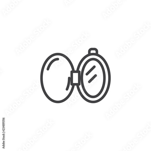 Open locket outline icon. linear style sign for mobile concept and web design. Jewelry accessory simple line vector icon. Symbol, logo illustration. Pixel perfect vector graphics
