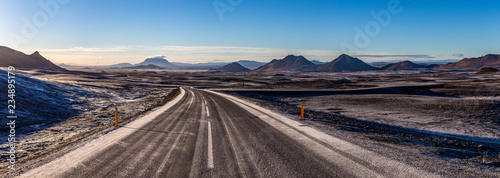 Panorama of road in Iceland