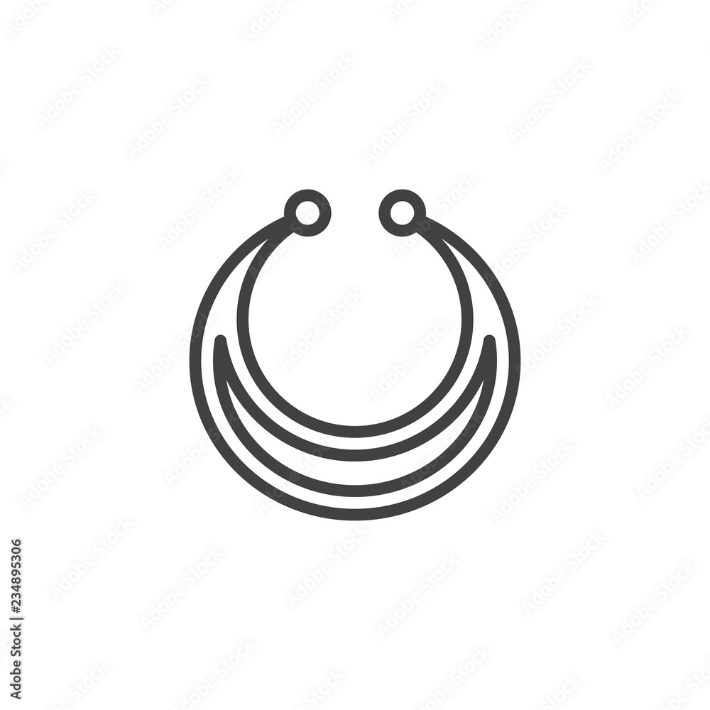 Elegant Necklace outline icon. linear style sign for mobile concept and web design. Jewelry accessory simple line vector icon. Symbol, logo illustration. Pixel perfect vector graphics Elegant Necklace outline icon. linear style sign for mobile concept and web design. Jewelry accessory simple line vector icon. Symbol, logo illustration. Pixel perfect vector graphics
