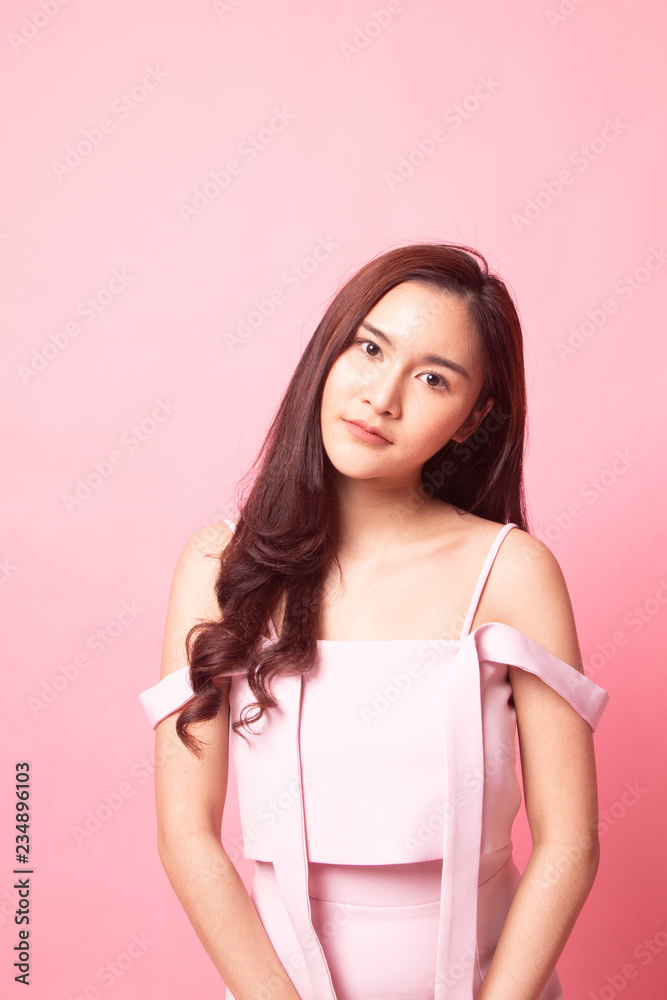 Portrait of beautiful young Asian woman.