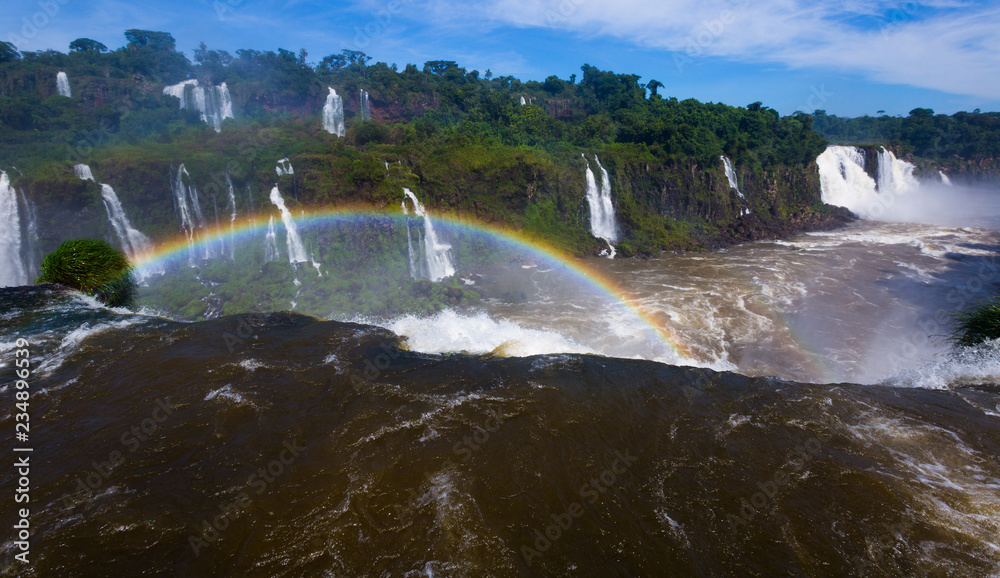 Fototapeta premium Waterfall Cataratas del Iguazu on Iguazu River, Brazil