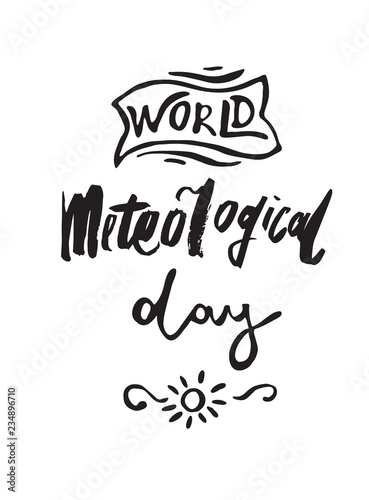 Greeting card of the World Meteorological Day celebration. abstract background