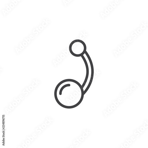 Body piercing outline icon. linear style sign for mobile concept and web design. Piercing jewelry simple line vector icon. Symbol, logo illustration. Pixel perfect vector graphics