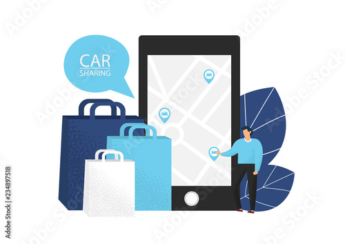 Car sharing vector illustration.