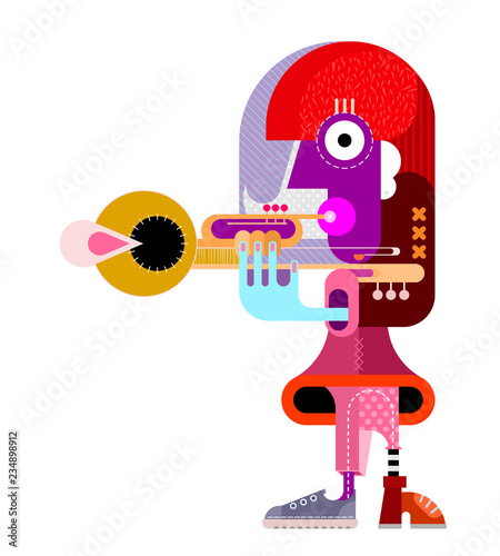 Woman Playing the Trumpet