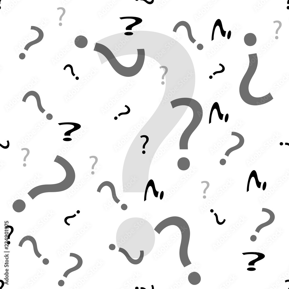 Question mark seamless pattern . Vector seamless pattern with question marks. Monochrome hipster background. Hand drawn random black punctuation marks. Question mark seamless pattern . Vector seamless pattern with question marks. Monochrome hipster background. Hand drawn random black punctuation marks.