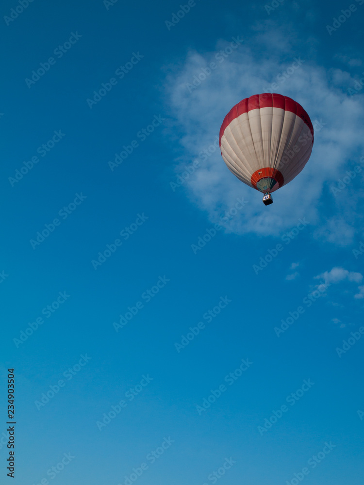 Fototapeta premium Balloon on the blue skye with cloud in background (Balloon Day Hradec Kralove)
