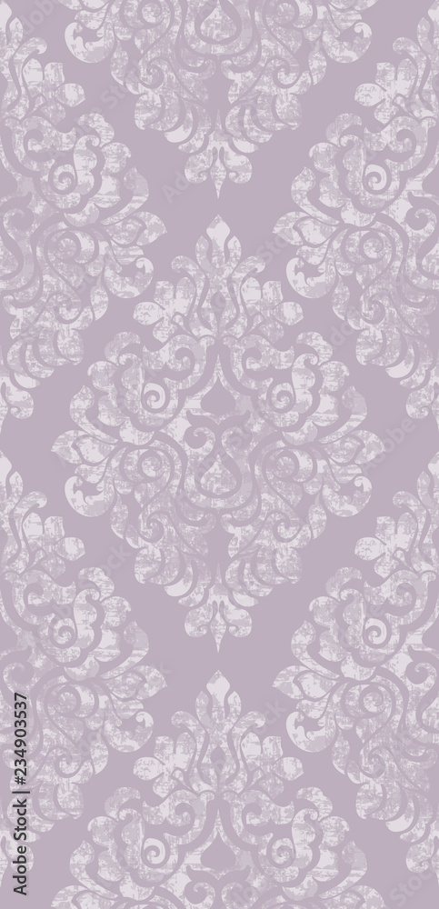 Vintage flourish ornament pattern Vector. Victorian Royal texture. Flower decorative design vertical. Lavender color decors